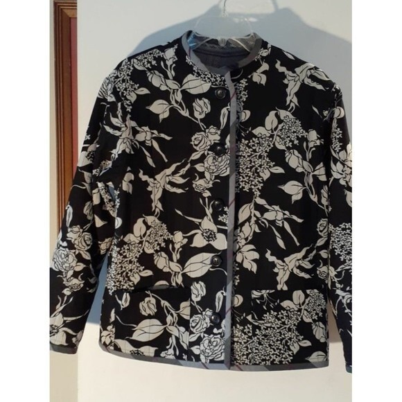 Koos van den akker jacket blazer 18 1x black reversible coat vintage lagenlook - Picture 1 of 8